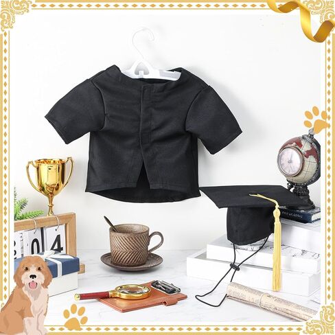 Xuniea 2 Pcs Dog Graduation Costume Set 2025 Dog Graduation Cap and Gown Puppy Graduation Hat with Tassel Matte Pet Graduation Outfit Dog Cats Grad Bear Holiday Party Costume Accessory(Black,Large) in Kuwait