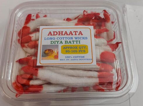 يدويًا من القطن الخام المصنوع من القطن الخام لـ Diya ، Jyot Bati Akhand Pooja Lamps ، Diya Ghe Batti Box Pack ، Pooja ، Aarti ، Clay Diya Batti Home Temple ، Diwali ، Deepawali (Pack of 150 ، Long (Lambi)) in Kuwait