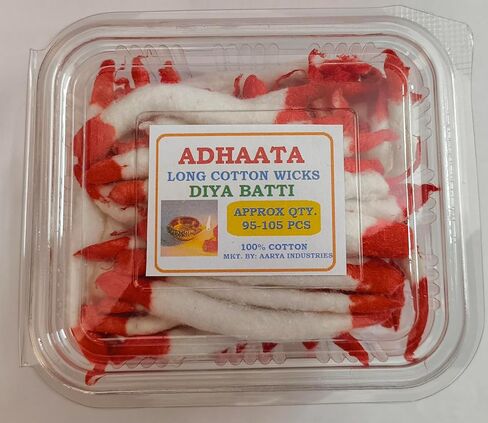 يدويًا من القطن الخام المصنوع من القطن الخام لـ Diya ، Jyot Bati Akhand Pooja Lamps ، Diya Ghe Batti Box Pack ، Pooja ، Aarti ، Clay Diya Batti Home Temple ، Diwali ، Deepawali (Pack of 150 ، Long (Lambi)) in Kuwait