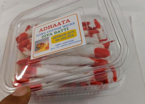 يدويًا من القطن الخام المصنوع من القطن الخام لـ Diya ، Jyot Bati Akhand Pooja Lamps ، Diya Ghe Batti Box Pack ، Pooja ، Aarti ، Clay Diya Batti Home Temple ، Diwali ، Deepawali (Pack of 150 ، Long (Lambi)) in Kuwait