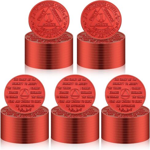 30 PCS استرداد 1 شهر رقائق AA وميداليات رقائق الرصانة السائبة AA الرموز المميزة للمدمنين على الكحول هدايا ميدالية مجهولة in Kuwait
