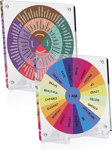 2 Pieces Acrylic Feelings Wheel & Needs Wheels Emotions Wheel Mental Health Tool for Home/Office/School Education Supplies School Classroom Decor in Saudi Arabia