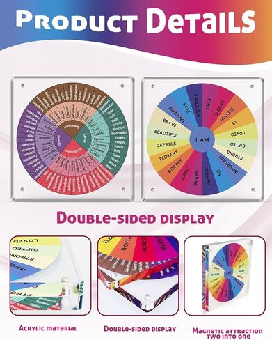 2 Pieces Acrylic Feelings Wheel & Needs Wheels Emotions Wheel Mental Health Tool for Home/Office/School Education Supplies School Classroom Decor in Saudi Arabia