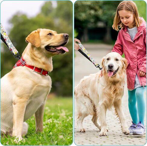 Short Dog Leash,Traffic Leash,Reflective Nylon Padded Handle,Nylon Short Dog Leash for Training Control - for Large and Medium Sized Dogs. (Pink Marble) in Kuwait