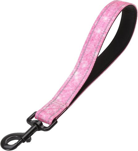 Short Dog Leash,Traffic Leash,Reflective Nylon Padded Handle,Nylon Short Dog Leash for Training Control - for Large and Medium Sized Dogs. (Pink Marble) in Saudi Arabia