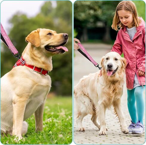 Short Dog Leash,Traffic Leash,Reflective Nylon Padded Handle,Nylon Short Dog Leash for Training Control - for Large and Medium Sized Dogs. (Pink Marble) in Saudi Arabia