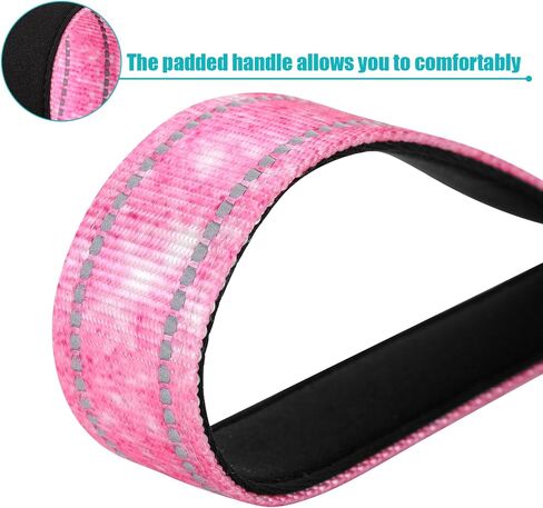 Short Dog Leash,Traffic Leash,Reflective Nylon Padded Handle,Nylon Short Dog Leash for Training Control - for Large and Medium Sized Dogs. (Pink Marble) in Saudi Arabia