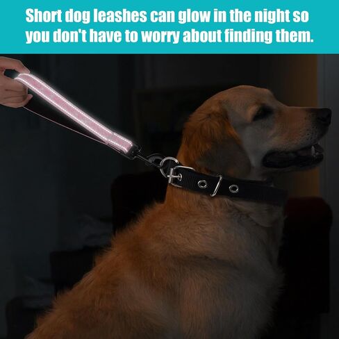 Short Dog Leash,Traffic Leash,Reflective Nylon Padded Handle,Nylon Short Dog Leash for Training Control - for Large and Medium Sized Dogs. (Pink Marble) in Saudi Arabia