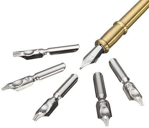 Opendgo Feather Quill Pen and Ink Set Atique Dip Rip Pen Pen Pen Crets in Kuwait