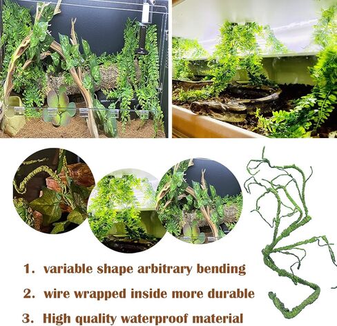 kathson Reptile Plant Succulent,Artificial Plants Aquarium &Terrarium Accessories for Bearded Dragon Crested Leopard Gecko Lizard Chameleon Tortoise Betta Fish Hermit Crab in Kuwait