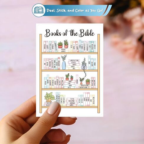 Books of The Bible Tracker Sticker –Bible Books Shelf Coloring Page, Bible Reading Tracker, Customizable Dashboard Stickers for Scripture Study, Tracking,Bible Organization(Black) in Kuwait
