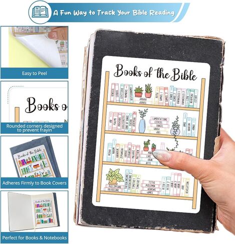 Books of The Bible Tracker Sticker –Bible Books Shelf Coloring Page, Bible Reading Tracker, Customizable Dashboard Stickers for Scripture Study, Tracking,Bible Organization(Black) in Kuwait