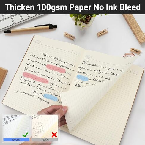 EUSOAR Notebooks College Ruled, 3 Pack A4 11" x 8-1/2", 40 Sheets/ 80 Pages, 100gsm Thick Paper, Notebook Bulk Journal Line Writing Pads, Drawing Sketchbook Subject for Office Business Work Supplies in Kuwait