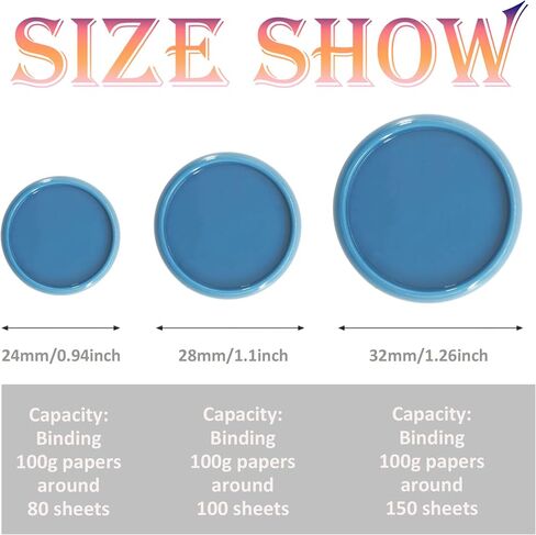 33PCS Expansion Planner Discs Plastic Book Binding Disc Binder Rings Discbound Notebook Accessories(Blue,1.25"(32 mm) in Kuwait