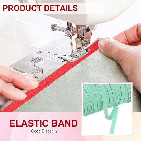 أشرطة مرنة Patikil 1/4 بوصة × 50 ياردة ، حزام تمدد الحبل المرن البوليستر لخياطة DIY ، وردة اللون الأحمر in Saudi Arabia