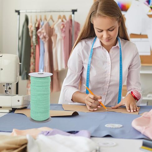 أشرطة مرنة Patikil 1/4 بوصة × 50 ياردة ، حزام تمدد الحبل المرن البوليستر لخياطة DIY ، وردة اللون الأحمر in Saudi Arabia