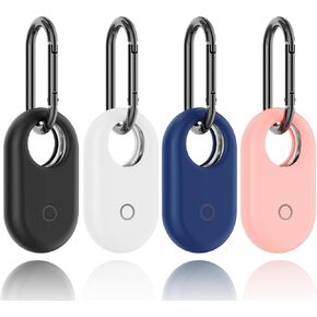 [4 عبوات] متوافقة مع حافظة Samsung Smart tag 2، سيليكون مع سلسلة مفاتيح Samsung Galaxy SmartTag2 مقاومة للصدمات لكامل الجسم، مضادة للخدش لحقائب الظهر، ومفاتيح السيارة، والأمتعة، والأشياء الثمينة والمزيد