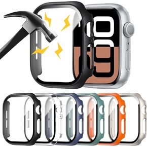 6 Pack Case with Tempered Glass Screen Protector for Apple Watch Ultra 2/Ultra 49mm, HASDON Scratch Resistant Full Protective Cover for iWatch 49mm