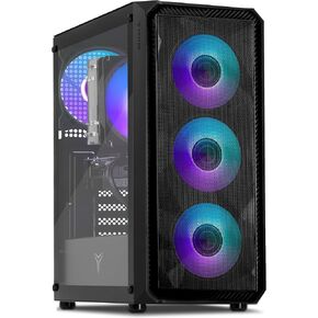 YEYIAN SHOGE R02 Gaming PC Desktop Computer, AMD Ryzen 5 5600G 6-Core 3.9GHz, GeForce RTX 3050 8GB GDDR6, 500GB NVMe SSD, 8GB DDR4 3200MHz, 3 ARGB Fans, Win 10 64-bit, WiFi 5, BT 5, 650W 80+ Gold