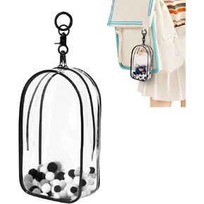 Aerbee Clear Figure Display Bag for Labubu, Thickening Figures Storage Bag with Keychain, Medium Doll Hanging Blind Box, Portable Single Zipper Closure Dustproof Collectibles Case for Dolls, Figures in Kuwait