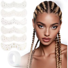 Face Glitter Freckles Tattoo ، 6 PCS Gold Face Makeup Patches ، بقع ماكياج مائية مقاومة للماء ، بريق للنساء ، مناسبة لحفل عيد الميلاد في المهرجان عيد الميلاد in Kuwait