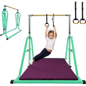 Peakpath Gymnastics kip Bar، ارتفاع قابل للتعديل من 3 إلى 5 بوصات ومعدات جمباز قابلة للطي للأطفال الصغار من سن 3 إلى 15 عامًا، مثالية للتدريب الداخلي والمنزلي