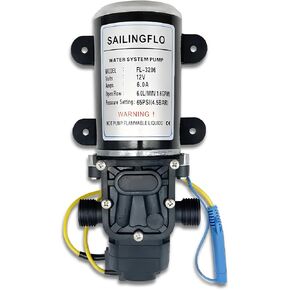 12V Water Pressure Diaphragm Pump Car Electric Water Pump 4.3 L/min 1.1 GPM 35 PSI with 360°Spin Faucet/Tap for Caravan/rv/Boat/Marine/camper/outdoor/courtyard/restaurant/mall Black