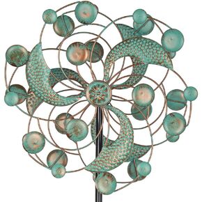 DREAMYSOUL Pinwheels for Yard and Garden, 38 Inches Metal Kinetic Wind Spinner for Outdoor Garden Patio Yard Decor