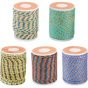 Cheriswelry 25.8 ياردة 1.5 ملم خيوط مضفر macrame polycotton الحبل الصيني الحبل الصيني لخزان سوار قلادة الخياطة وضع الحرف اليدوية (6 لفات)
