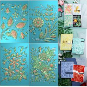 3pcs الزهور ثلاثية الأبعاد والطيور مجلدات نقش لصنع البطاقات ، والتقسيم ورقة ورقة الاستنسل ل diy scrapbort