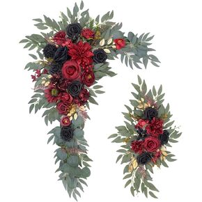 Artificial Flower Swag Set of 2 for Wedding Welcome Sign Floral Decoration and Wedding Signs for Ceremony Reception Table Home Decoration (2ps Purple) in Kuwait