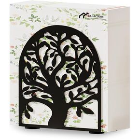 YAJIACLONE Tree of Life Silver Metal Napkin Holders for Kitchen,Freestanding Tissue Dispenser Suit for Indoor & Outdoor Use Including Parties,Camper Vans,RVs,etc.