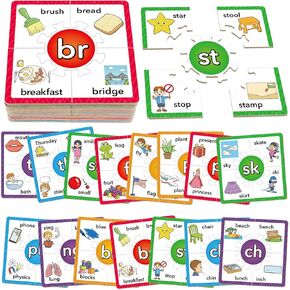 Torlam Phonics Buzzles Rhyming Games Phonics Games Cards for Kids Toddler ، تعلم قراءة كلمات القراءة الإملائية ، واختصار A I O U تمزج كلمات الموقع لمرحلة ما قبل المدرسة في رياض الأطفال