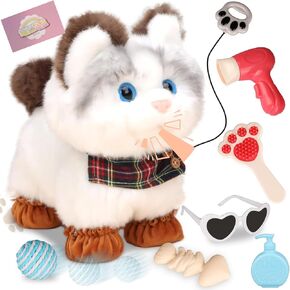 2025 Newly Toy Cat for Kids, Touch and Voice Controlled Remote Control Cat with Leash, Walking Cat Toy That Can Walk, Meow, and Wag Tail, Best Gift for Boys and Girls Aged 3 to 7 Years Old