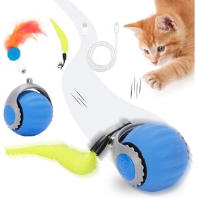 Speedy Tail 2.0 speedytail Cat Toy,Touch Motion Activated Rolling Ball,Hunting Chasing Cat Toy Mouse Game Self Rolling Cat Toy Moving Ball,Interactive Cat Toy Rechargeable for Indoor Bored Cat Orange