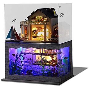 CRIOLPO Doll House Miniature with Furniture, Wooden DIY Craft Kit, Create Your Own Charming Wooden Doll House with Furniture, Miniature House Kits for Adults, Tiny House Model Kit - Xixi Xiaoju