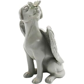 Dnoifne Angel Dog Memorial Statue, Pet Memorial Stones for Dogs, Angel Dog Memorial Gifts, Dog Passing Away Gifts, Pet Loss Gift for Dog, Garden Resin Dog Ornament, Pets Grave Marker, Tribute Statue in Kuwait