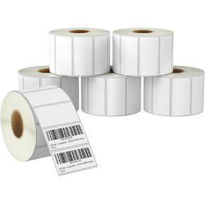 BETCKEY - 2.25" x 1" (57 mm x 25 mm) File Folder & Multipurpose Labels Compatible with Zebre/Rollo Label Printer,Premium Adhesive & Perforated [20 Rolls, 30000 Labels]