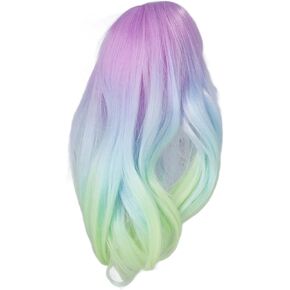 Zerodis Doll Hair Wigs,High Simulation Soft Supple Ball Joint Doll Wig Gradient Color Doll Wig for 2124cm Head Circumference Dolls (Iridescence)