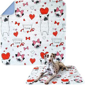 Washable Dog Pee Pads - Waterproof & Reusable Puppy Pads - Durable & Ultra Absorbent Dog Pee Mat with Puppy Love Design - Perfect for Training & Comfort 32" x 35" Large (L)