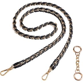 Beaulegan Purse Chain Handles - Short Strap Microfiber Leather - Replacement for Handbag or Shoulder Bag Set of 2, 23.6 Inch Long(Gold)