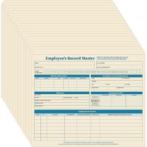 Qilery 50 Pcs Employee File Folders, 9.5 x 11.75 Inches Employee Personnel File Folders No Expansion Staff Record Paper Jacket Manager Supplies HR and Staff Management