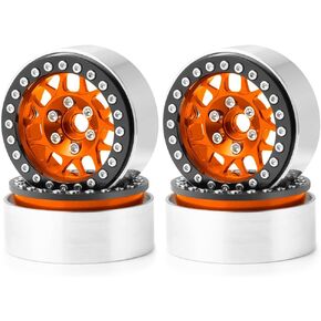RCLIONS 1.9inch Beadlock Wheels RC Aluminum Rims for 1/10th RC Crawler Car SCX10,SCX10-II,TRX4,D90,Redcat Gen8 Gen7