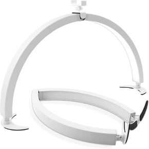 BQAN Half Moon Light for Nail Desk, 29'' 40W Nail Tech Desk Lamp with Phone Holder & Wire Controller & Remote, Stepless Adjustment Desk Lamp for Nails, Tattoo, Eyelash Extensions