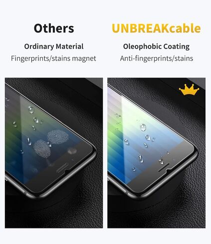UNBREAKcable Screen Protector for iPhone SE 2022/SE 2020, iPhone 8/7 [2-Pack] - [Easy Installation Frame] [Double Hardness] [Bubble Free] Tempered Glass Screen Protector for iPhone SE/8/7-4.7 Inch in Kuwait