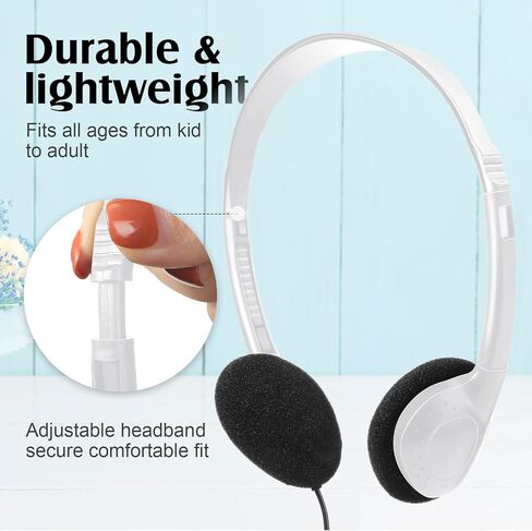 Flutesan 20 Pack Classroom Kids Headphones on Ear Headphones Over The Head Earphones for Student School Children Teen Boys Girls Adults, Black in Saudi Arabia
