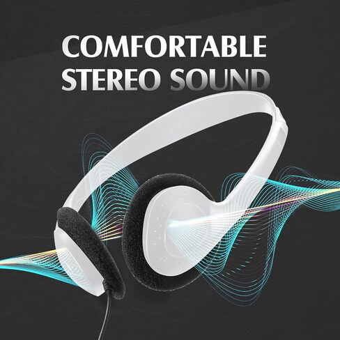 Flutesan 20 Pack Classroom Kids Headphones on Ear Headphones Over The Head Earphones for Student School Children Teen Boys Girls Adults, Black in Saudi Arabia