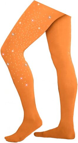 ChloeNoel Figure Skating Medium Tan Footed Tights TF8830 w/ 2 Crystals Medium Tan Adiult Large in Saudi Arabia