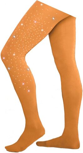 ChloeNoel Figure Skating Medium Tan Footed Tights TF8830 w/ 2 Crystals Medium Tan Adiult Large in Saudi Arabia