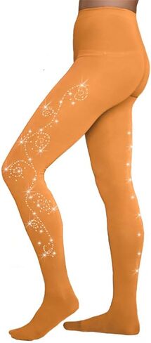 ChloeNoel Figure Skating Medium Tan Footed Tights TF8830 w/ 2 Crystals Medium Tan Adiult Large in Saudi Arabia